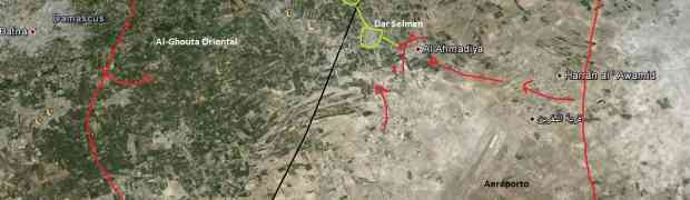 Mapas das áreas de confrontos na Síria