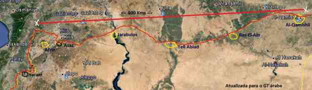 Mapas de Idlib e Al-Hassaka na Síria